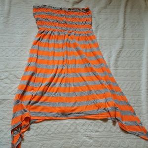 Orange and grey sundress/cover up